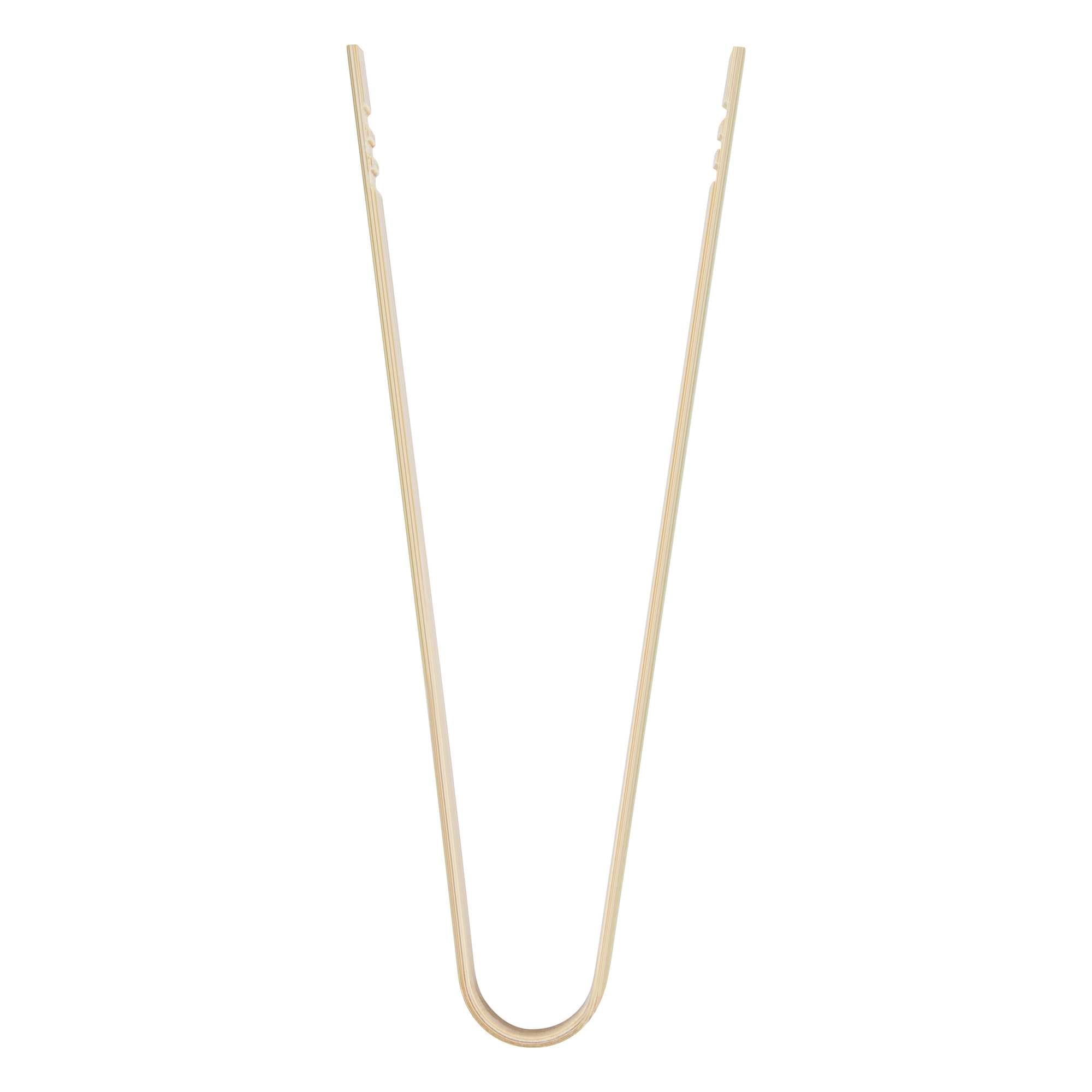 Bambuddha Natural Bamboo Large Tongs - 6" x 1" - 100 count box