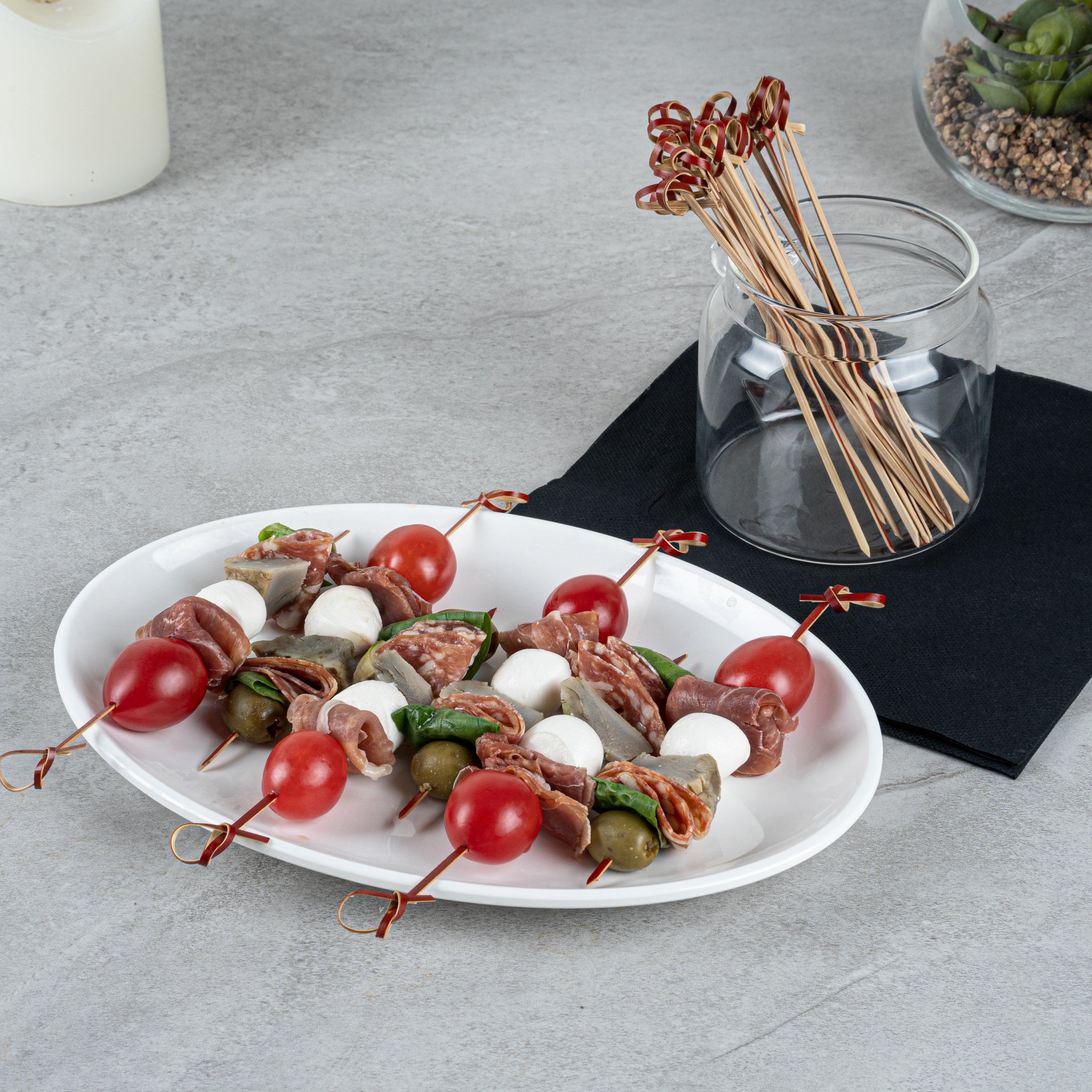 Pixy Brown Bamboo Knotted Skewer - 6" x 1/2" - 1000 count box