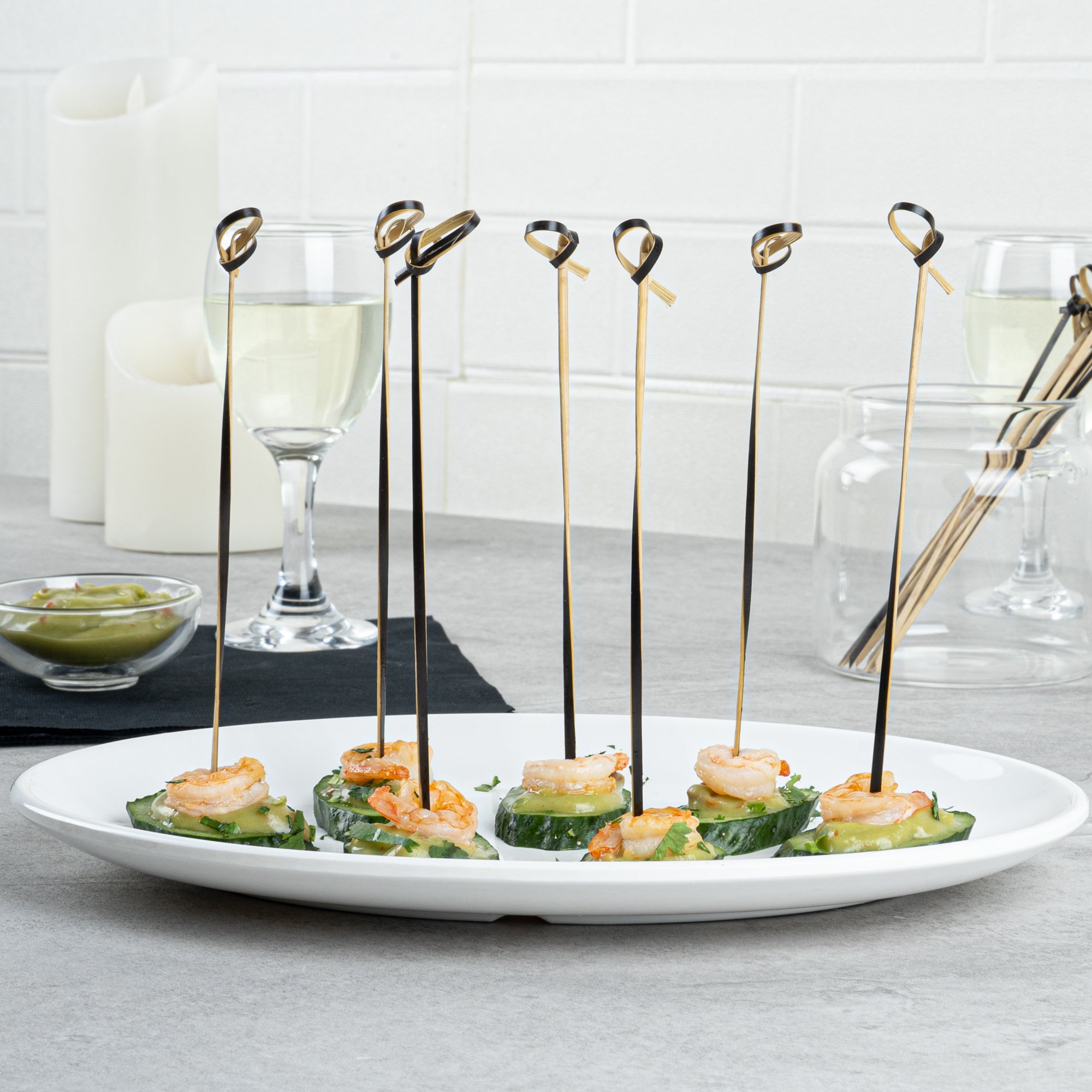 Pixy Black Bamboo Twisted Knot Skewer - 6" x 1/2" - 1000 count box