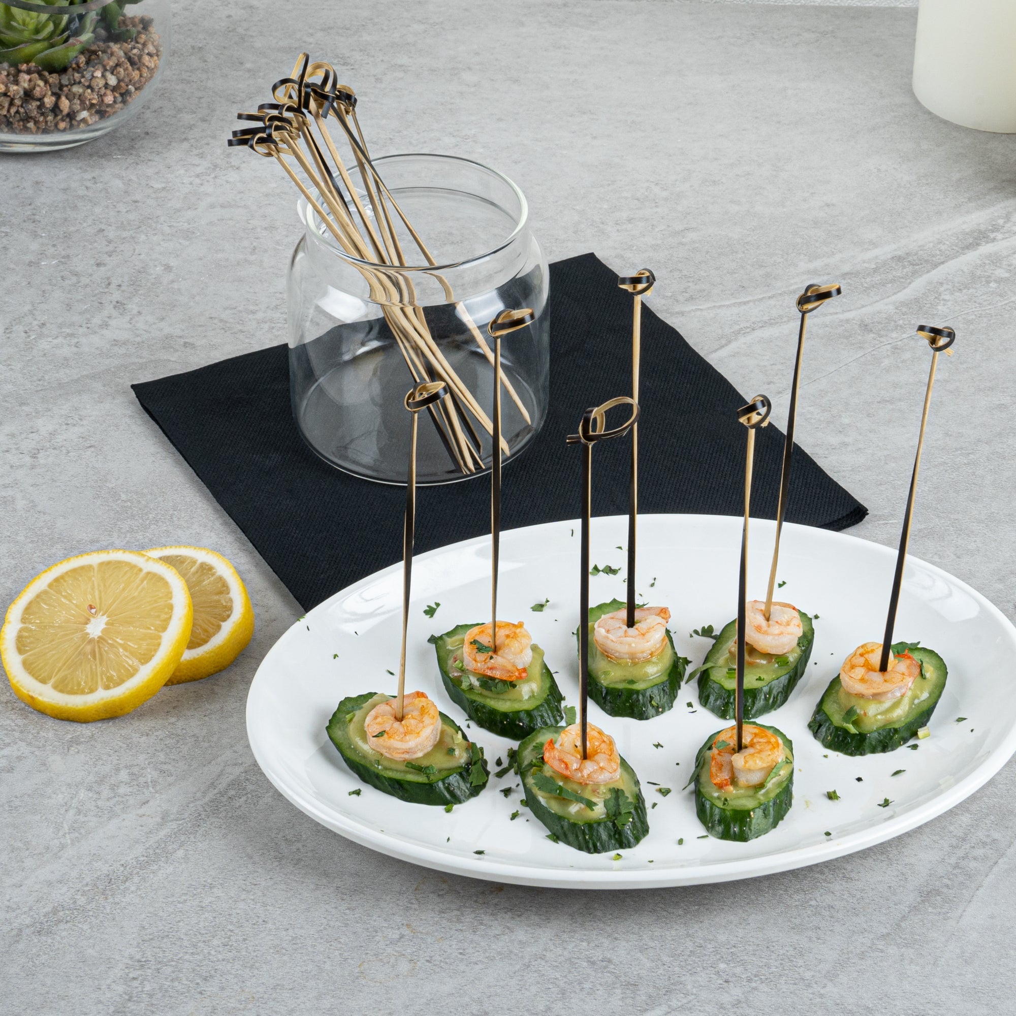 Pixy Black Bamboo Twisted Knot Skewer - 6" x 1/2" - 1000 count box