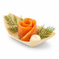 Taipei Natural Pinewood Small Food Tray / Boat - 4 1/2" x 2 1/2" x 1/2" - 200 count box