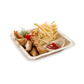 Bambuddha Square Natural Bamboo Leaf Salad Plate - 7" x 1 1/2" x 7" - 50 count box