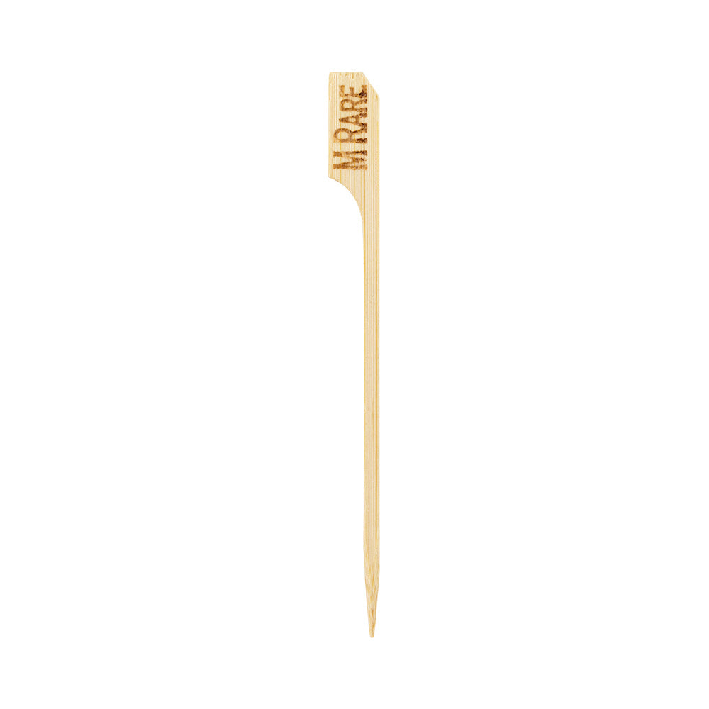 RW Smart Natural Bamboo Paddle Pick / Food Marker - Medium Rare - 4" - 1000 count box
