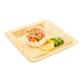 Bambuddha Square Natural Bamboo Leaf Large Plate - 8" x 8" x 1/2" - 50 count box