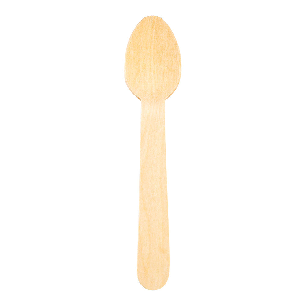 Taipei Natural Wood Spoon - 5 1/2" x 1 1/4" x 1/2" - 500 count box