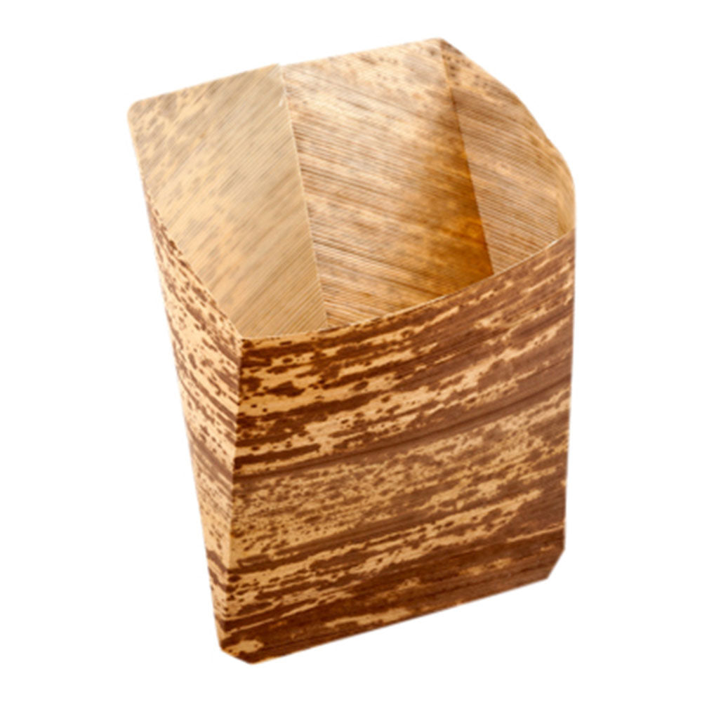 Bambuddha Natural Bamboo French Fry Pocket Sleeve - 5" x 5 1/4" x 1" - 100 count box