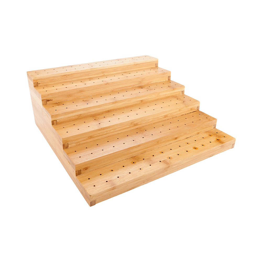 Pixy Natural Bamboo Pick Stand / Skewer Holder - 180 holes - 14 1/4" x 14 1/4" x 5 3/4" - 1 count box