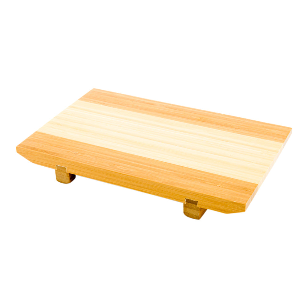 Bambuddha Japanese Buddha Rectangle Natural Bamboo Sushi Plate - 9 1/2" x 6" x 1 1/4" - 1 count box