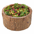 Bio Tek 140 oz Round Natural Acacia Serving Bowl - Varnished, Bark Edges - 10" x 10" x 5" - 1 count box