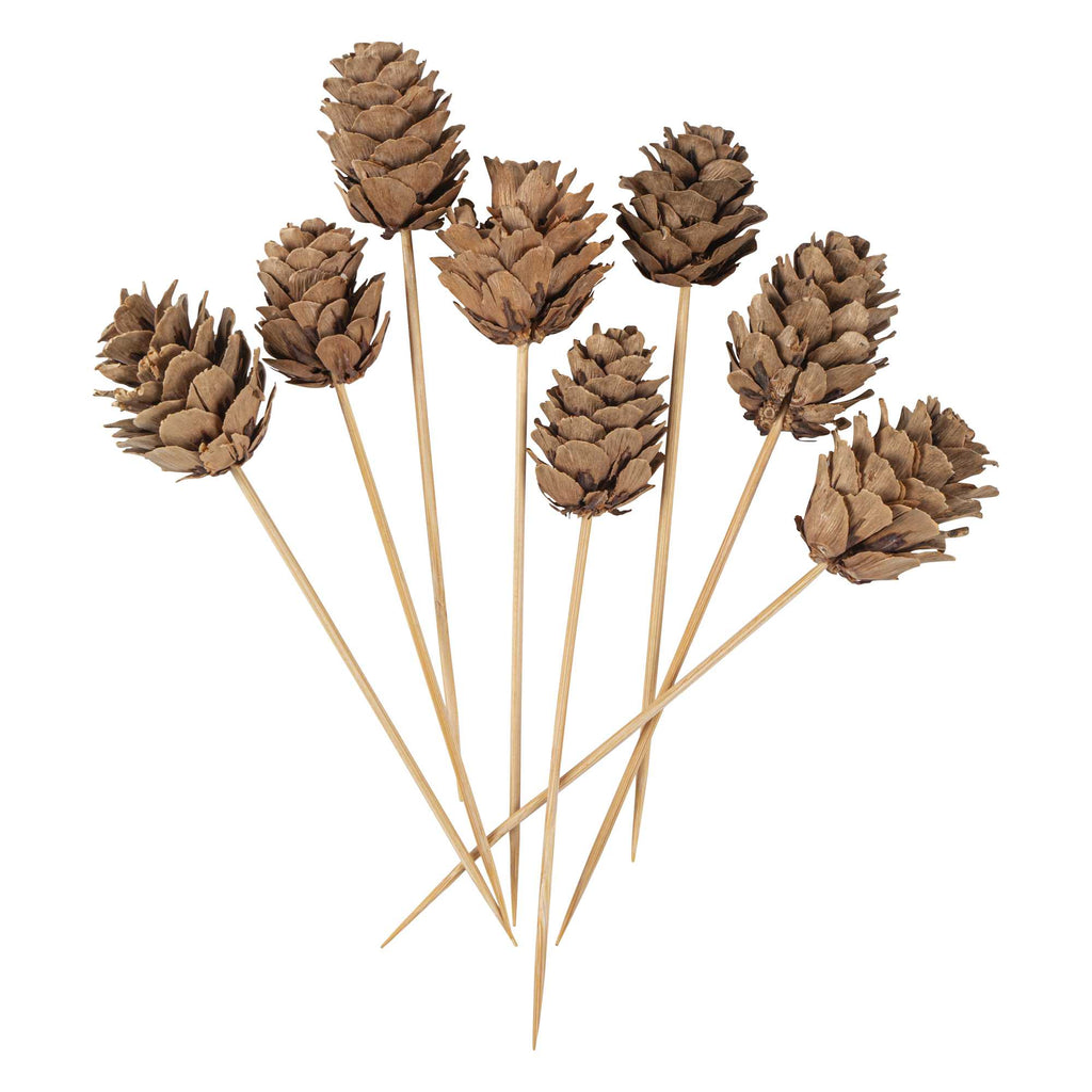 Pixy Natural Bamboo Mini Pine Cone Pick - 4" x 3/4" x 3/4" - 500 count box