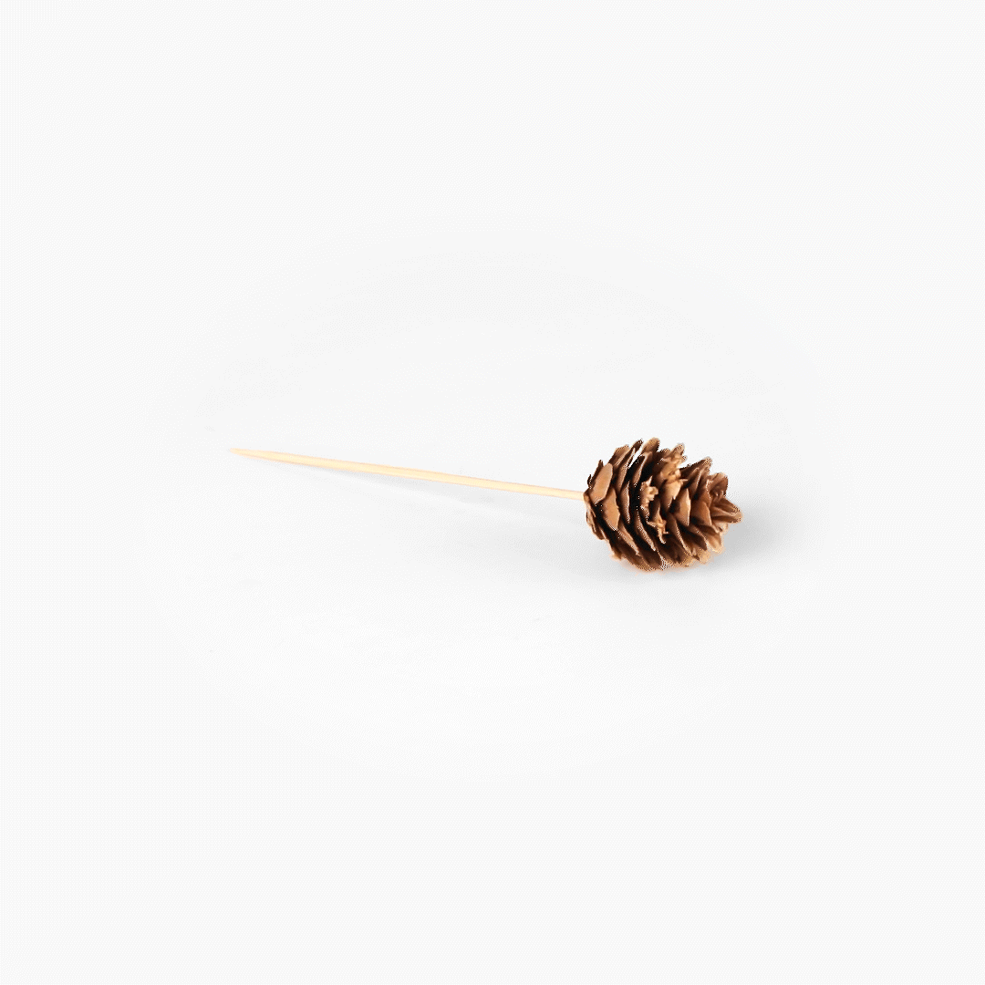 Pixy Natural Bamboo Mini Pine Cone Pick - 4" x 3/4" x 3/4" - 500 count box