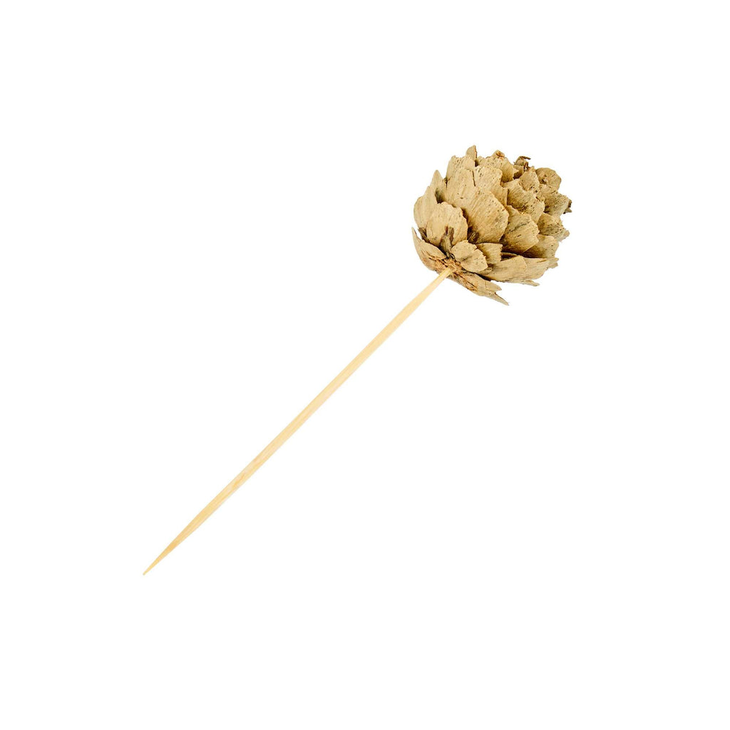 Pixy Natural Bamboo Mini Pine Cone Pick - 4" x 3/4" x 3/4" - 500 count box