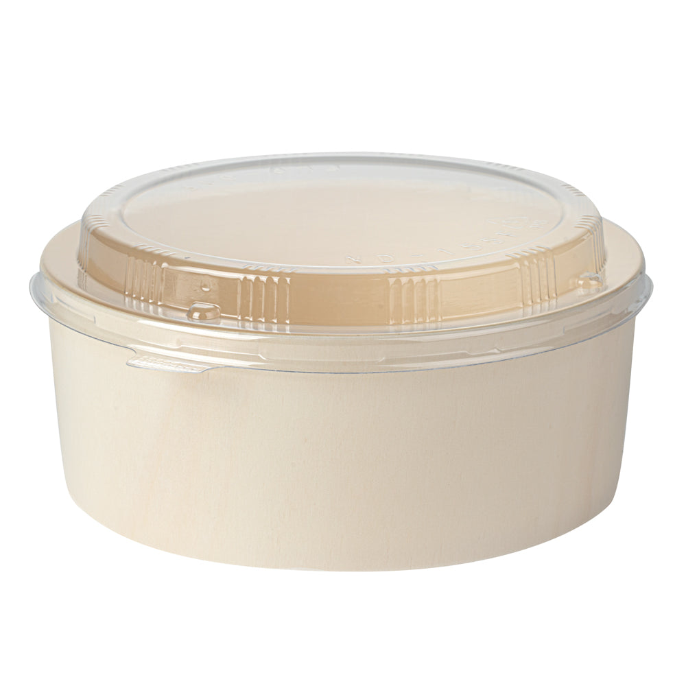 Taipei Clear Plastic Lid - Fits Round Poplar Small and Deep Containers - 100 count box
