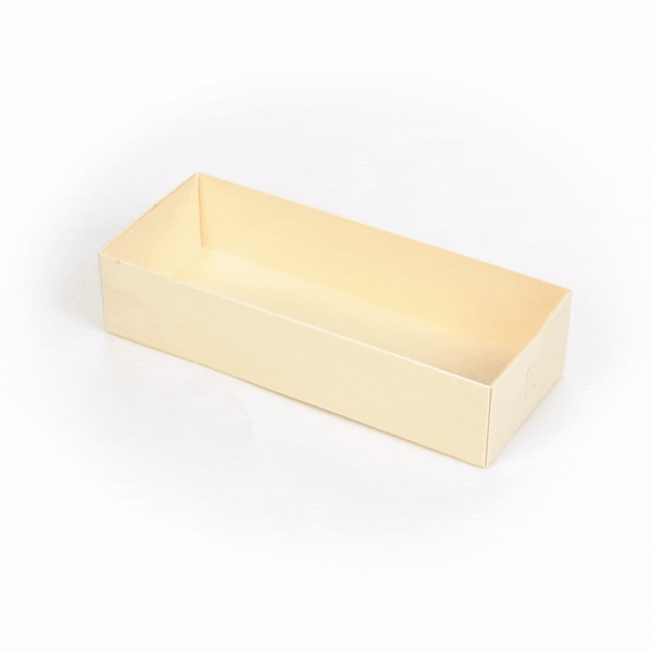 Taipei 18 oz Rectangle Poplar Long Straight Container - 7 1/4" x 3" x 1 1/2" - 100 count box