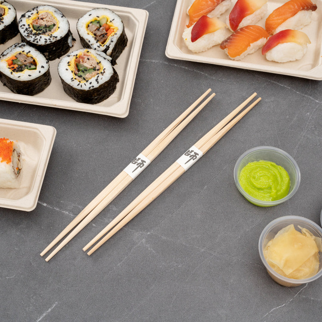 Bambuddha Natural Cedar Contour Chopsticks - Disposable - 9 1/2" x 3/4" - 1000 count box