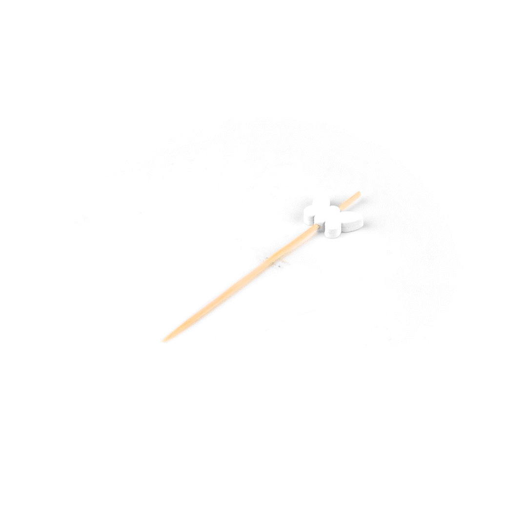 Pixy White Bamboo Butterfly Pick - 4" x 3/4" - 1000 count box