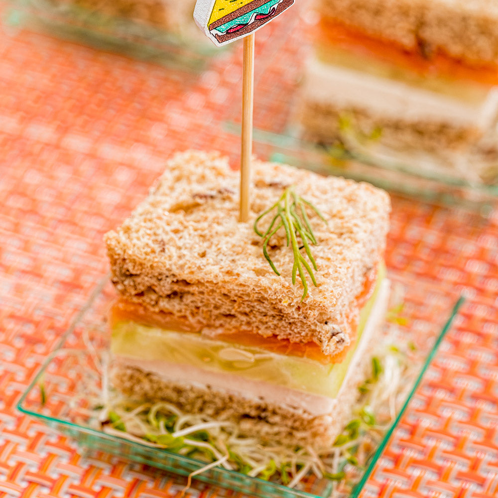 Pixy Yellow Bamboo Sandwich Pick - 4" x 3/4" - 1000 count box