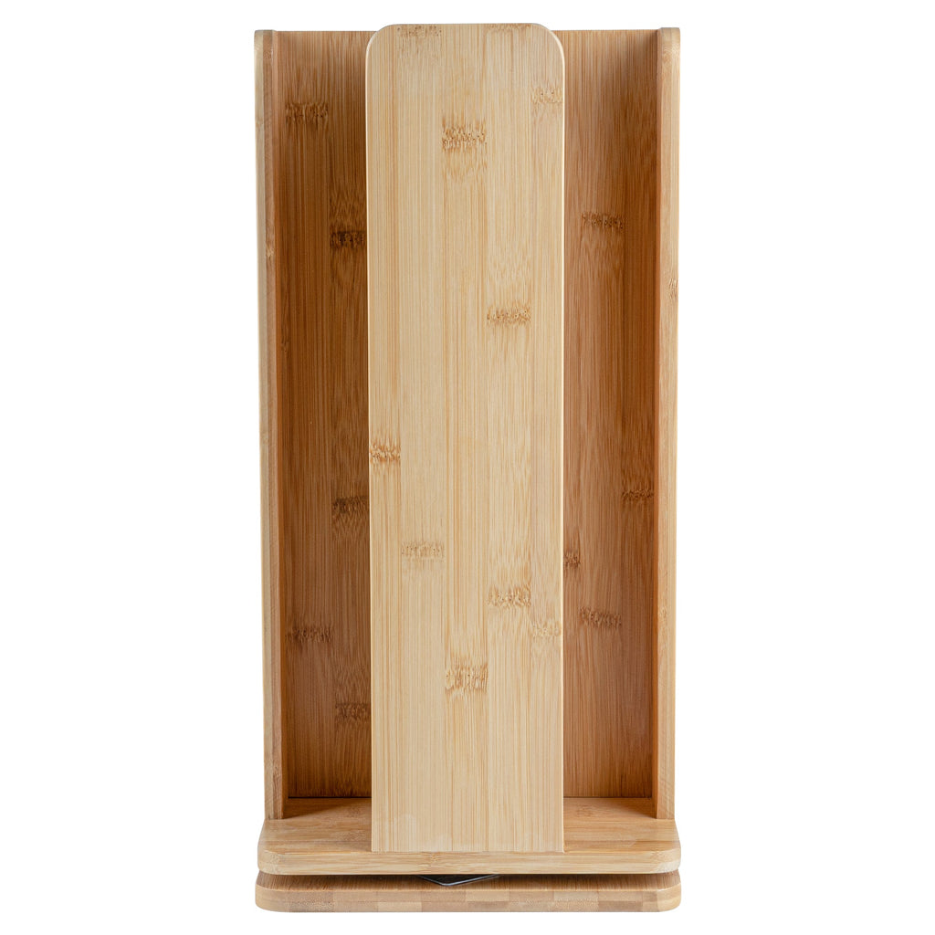 Restpresso Natural Bamboo Coffee Cup / Lid Organizer - 4 Section, Revolving - 9" x 9" x 18" - 1 count box