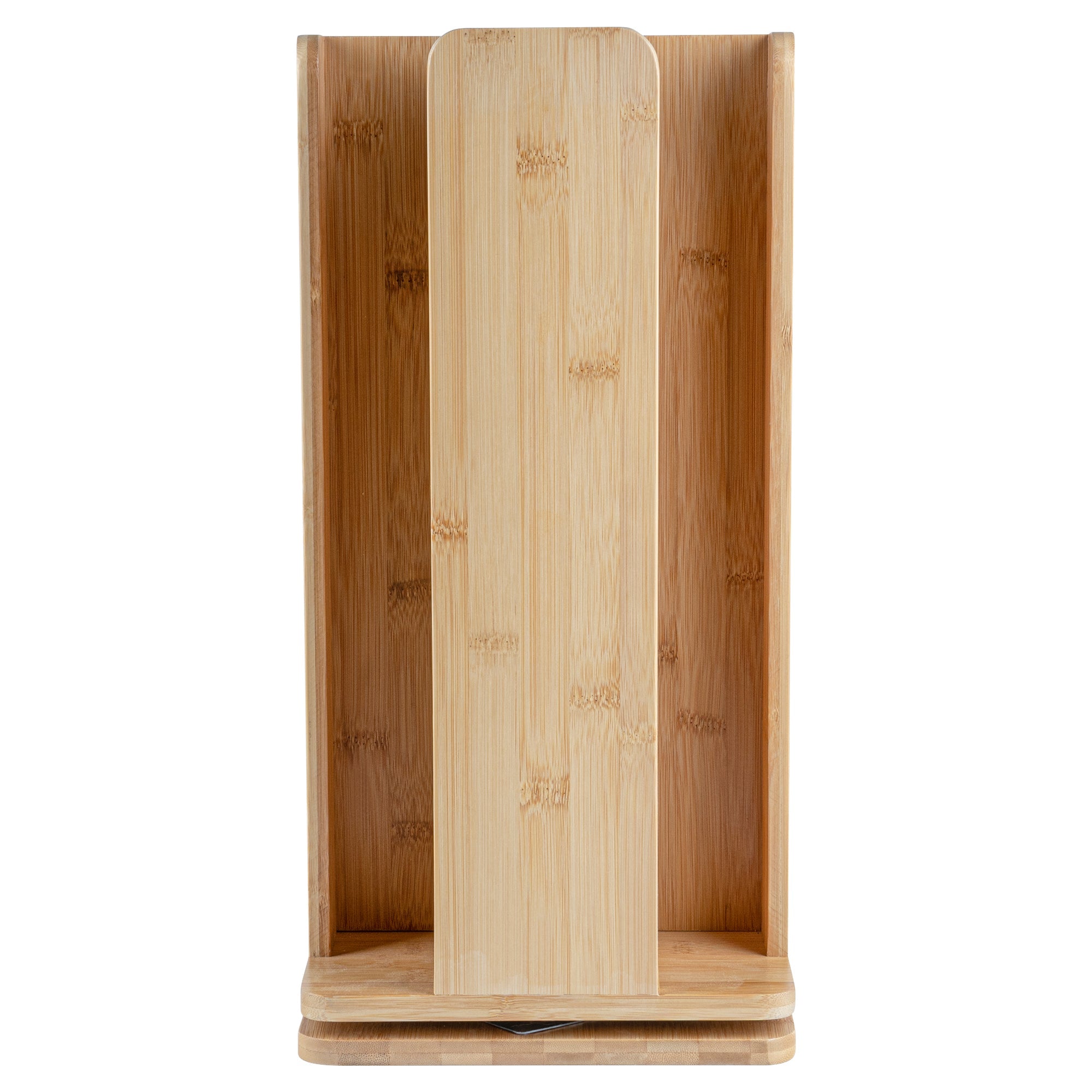 Restpresso Natural Bamboo Coffee Cup / Lid Organizer - 4 Section, Revolving - 9" x 9" x 18" - 1 count box