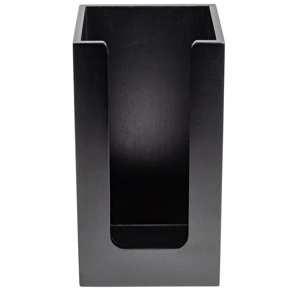 Restpresso Black Bamboo Coffee Cup / Lid / Cocktail Napkin Organizer - 4 1/2" x 4 1/2" x 8" - 1 count box