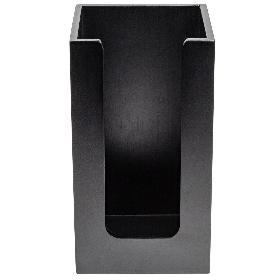 Restpresso Black Bamboo Coffee Cup / Lid / Cocktail Napkin Organizer - 4 1/2" x 4 1/2" x 8" - 1 count box