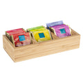Restpresso Rectangle Natural Bamboo Packet Organizer - 9 1/2" x 4 1/4" x 2" - 1 count box