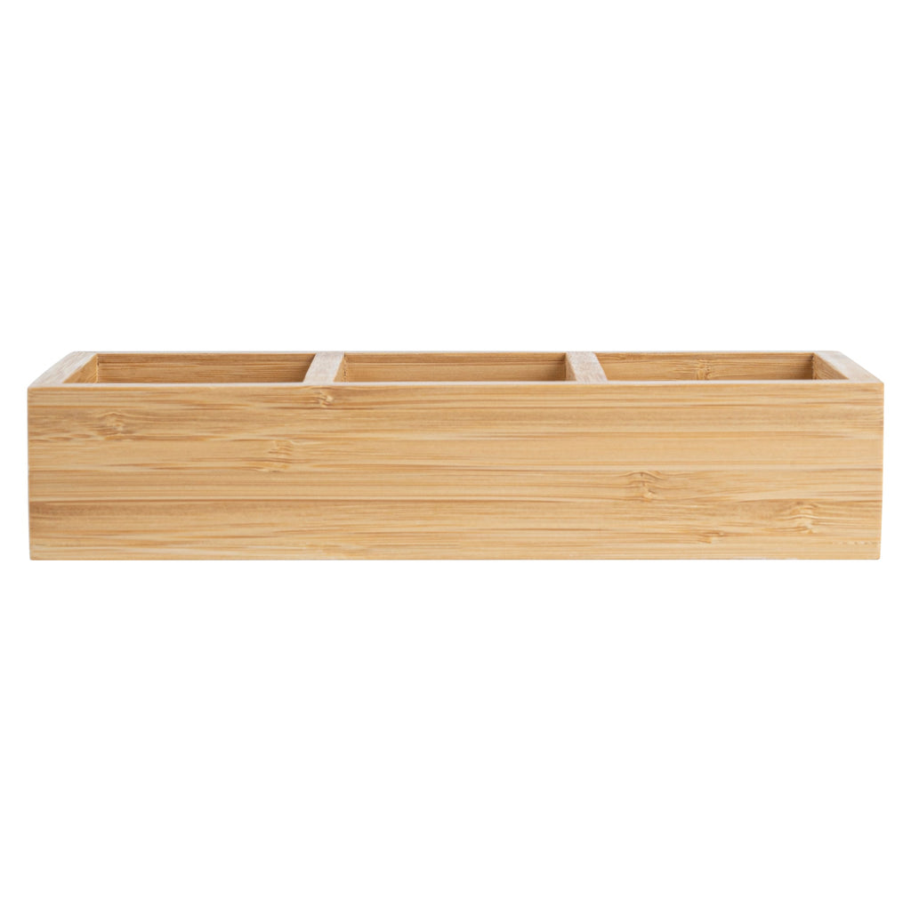 Restpresso Rectangle Natural Bamboo Packet Organizer - 9 1/2" x 4 1/4" x 2" - 1 count box