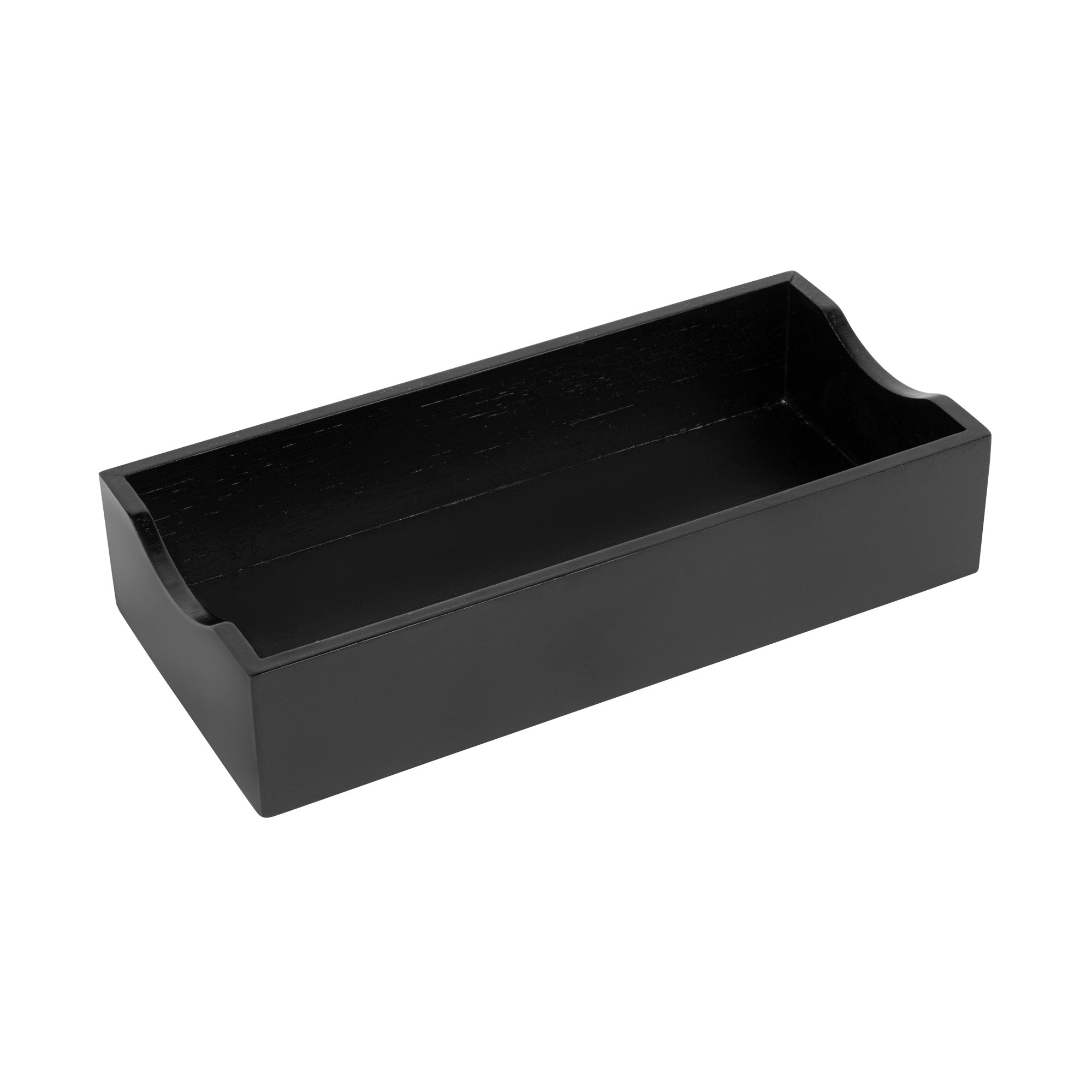 Nature Tek Rectangle Black Bamboo Napkin Holder - 9 1/2" x 4 1/4" x 2" - 1 count box