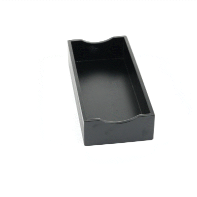 Nature Tek Rectangle Black Bamboo Napkin Holder - 9 1/2" x 4 1/4" x 2" - 1 count box