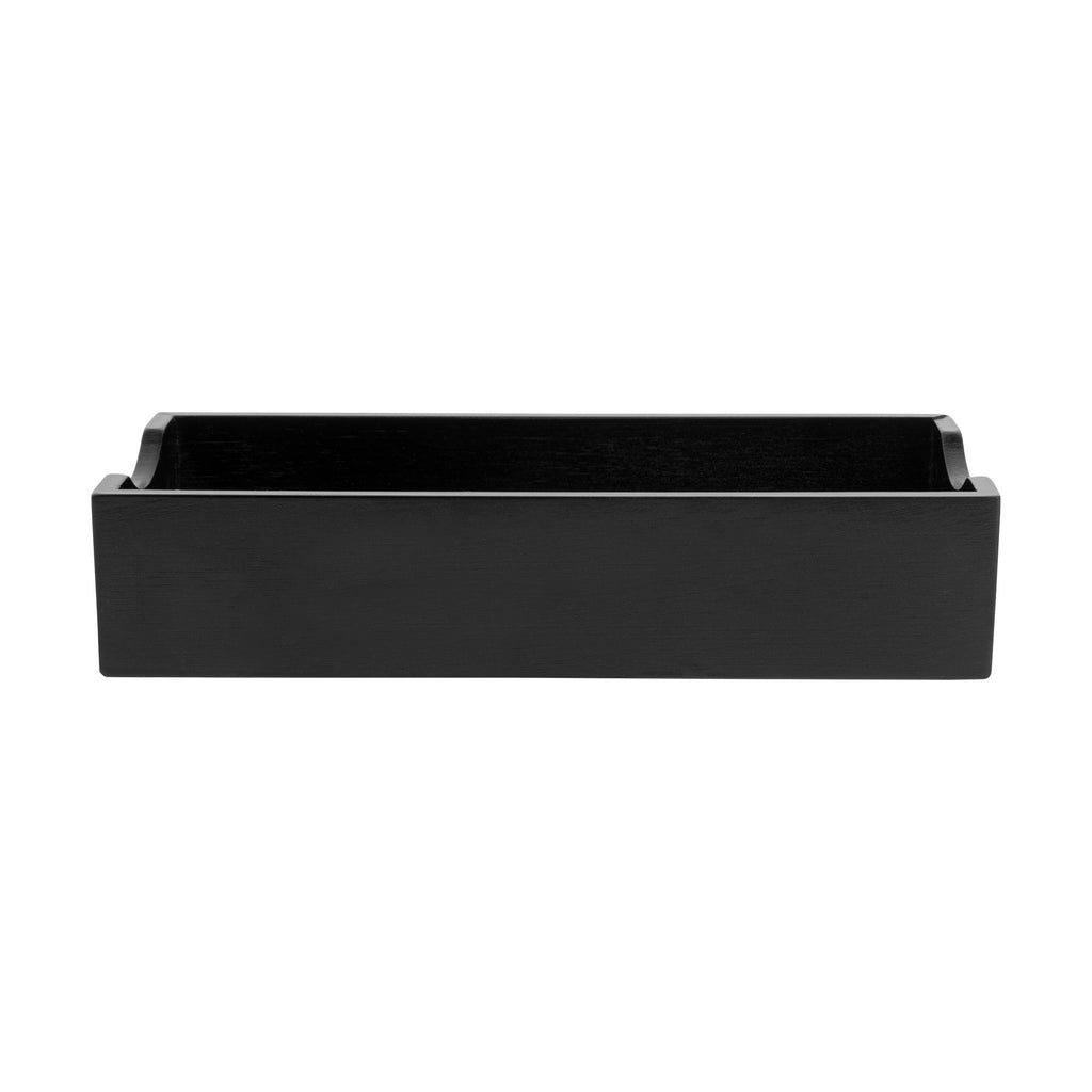 Nature Tek Rectangle Black Bamboo Napkin Holder - 9 1/2" x 4 1/4" x 2" - 1 count box