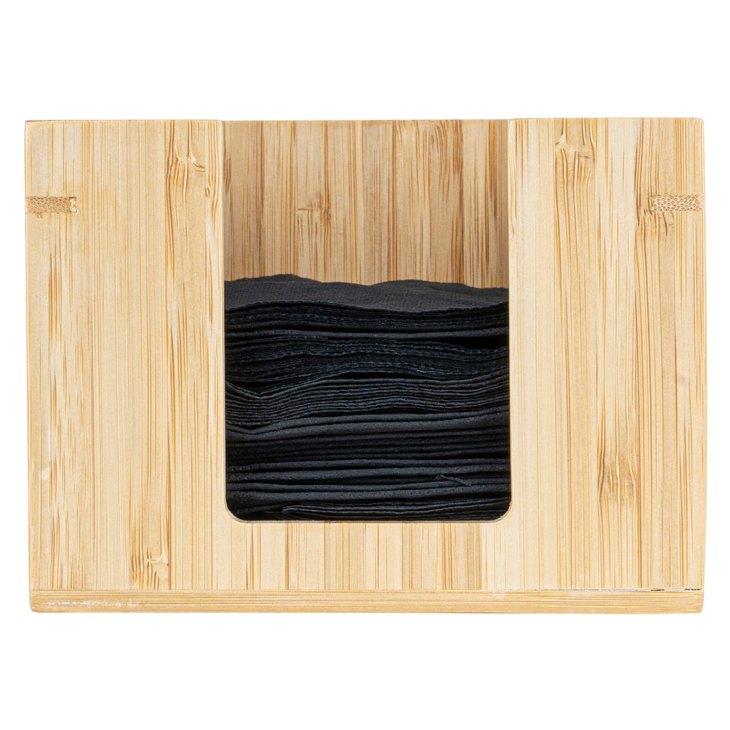 Nature Tek Square Natural Bamboo Cocktail Napkin Holder - 5 1/2" x 5 1/2" x 4" - 1 count box