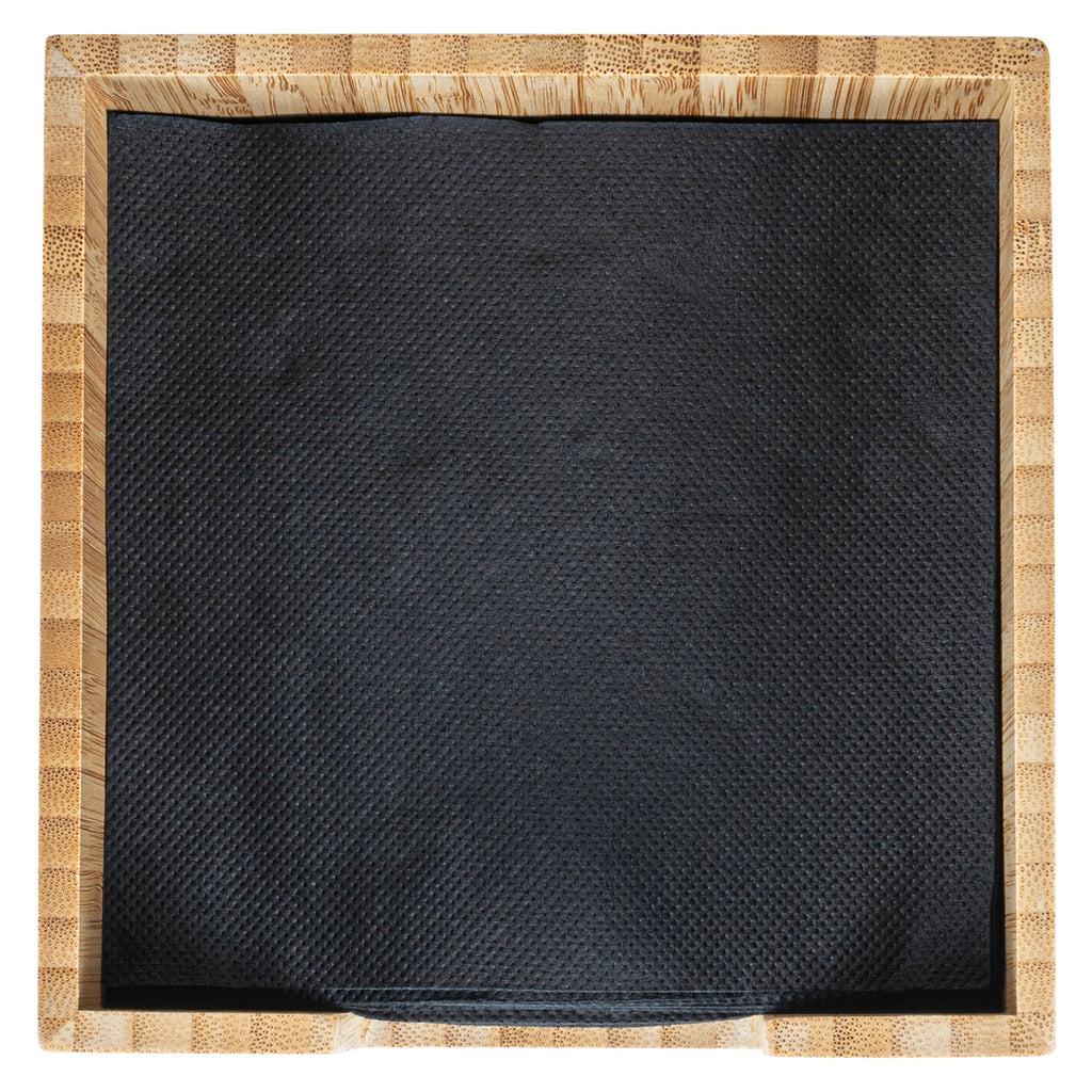 Nature Tek Square Natural Bamboo Cocktail Napkin Holder - 5 1/2" x 5 1/2" x 4" - 1 count box