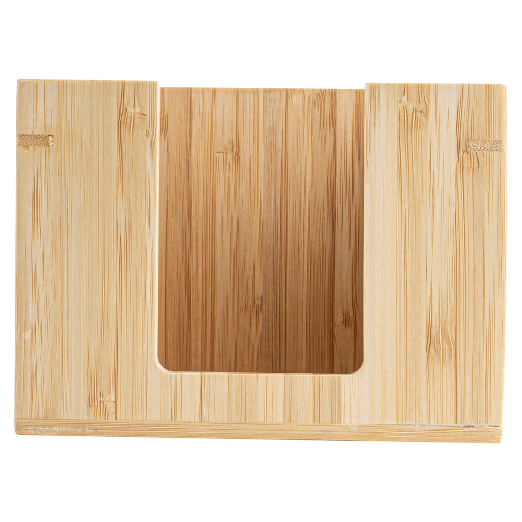 Nature Tek Square Natural Bamboo Cocktail Napkin Holder - 5 1/2" x 5 1/2" x 4" - 1 count box