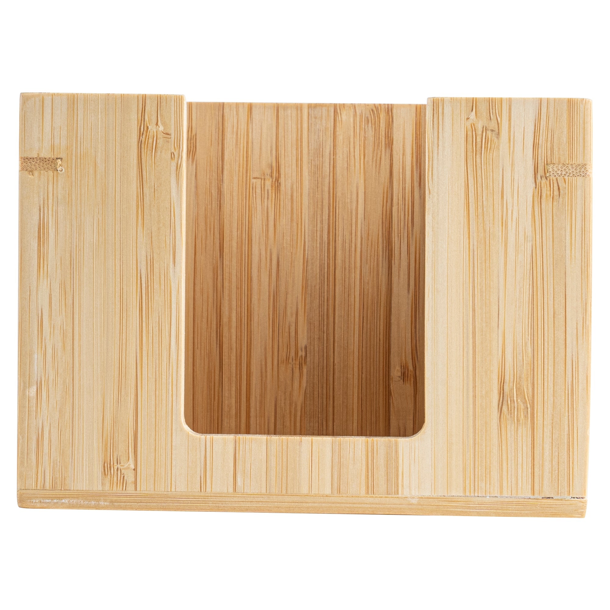 Nature Tek Square Natural Bamboo Cocktail Napkin Holder - 5 1/2" x 5 1/2" x 4" - 1 count box