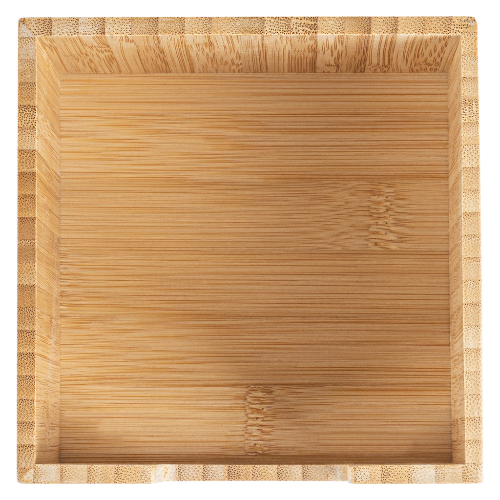 Nature Tek Square Natural Bamboo Cocktail Napkin Holder - 5 1/2" x 5 1/2" x 4" - 1 count box