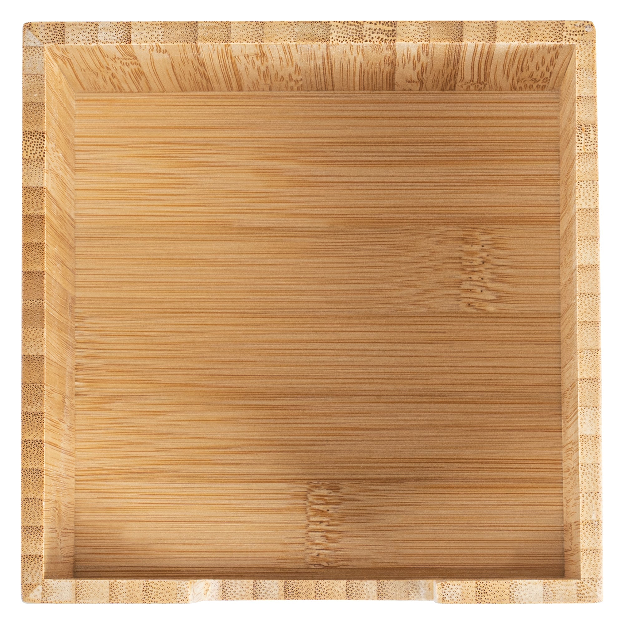 Nature Tek Square Natural Bamboo Cocktail Napkin Holder - 5 1/2" x 5 1/2" x 4" - 1 count box