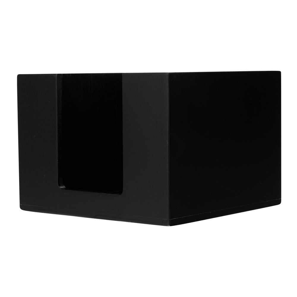 Nature Tek Square Black Bamboo Cocktail Napkin Holder - 5 1/2" x 5 1/2" x 4" - 1 count box