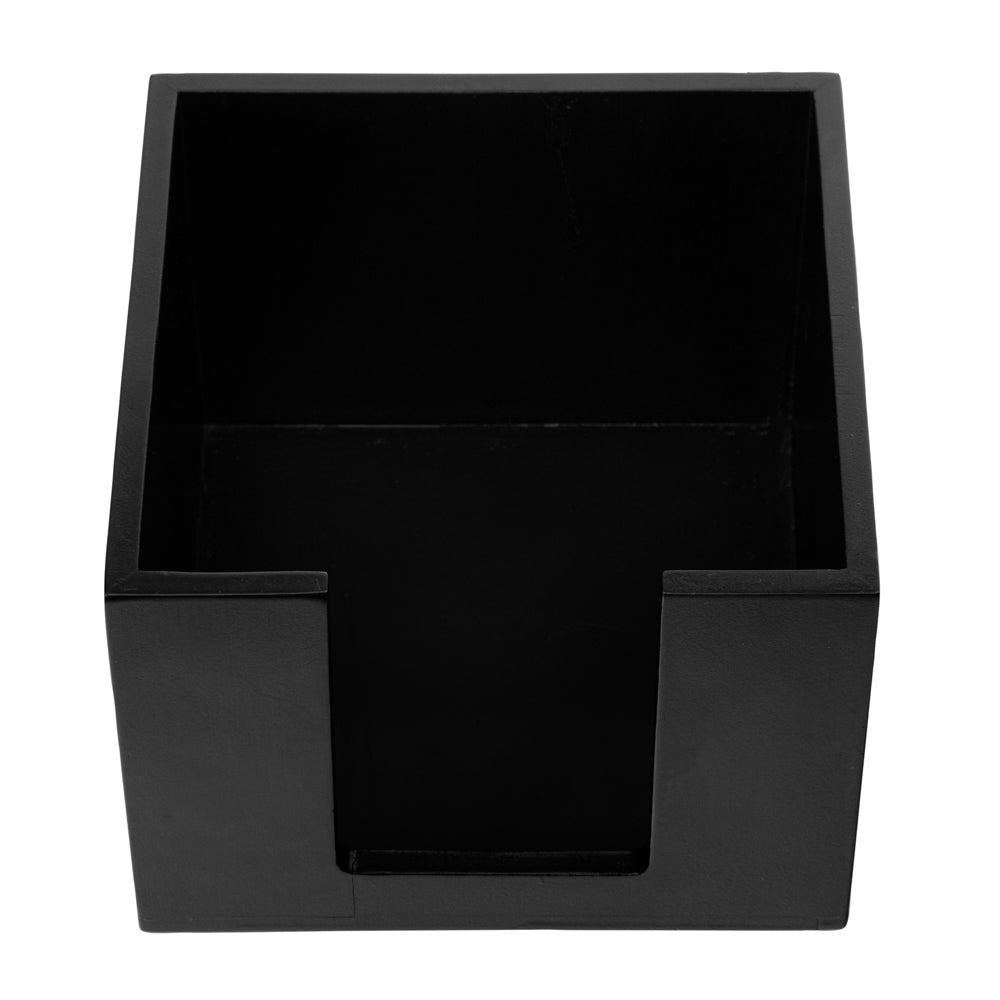 Nature Tek Square Black Bamboo Cocktail Napkin Holder - 5 1/2" x 5 1/2" x 4" - 1 count box