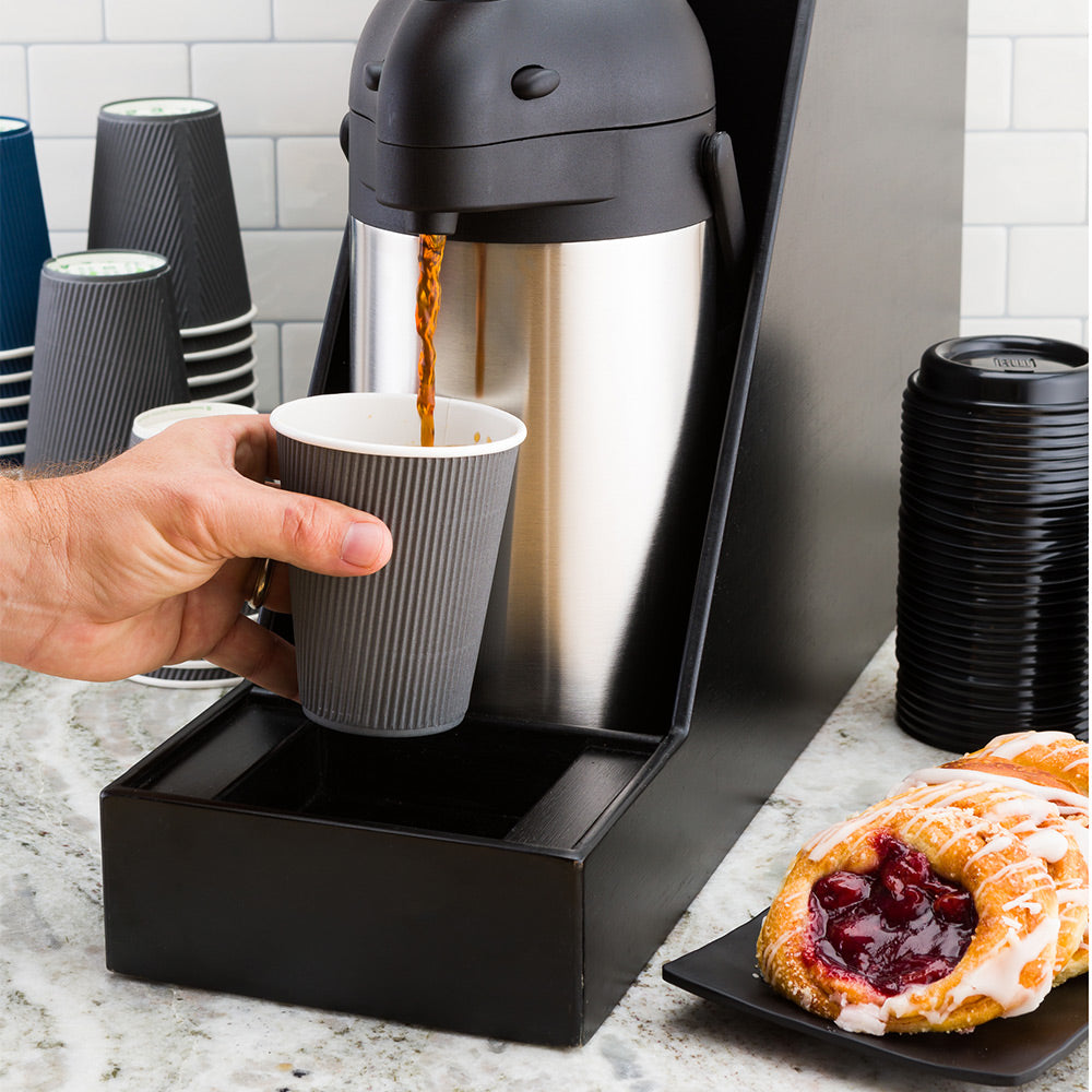 Restpresso Black Bamboo Dual Airpot Coffee Dispenser Display - 23 1/2" x 7" x 13 1/2" - 1 count box