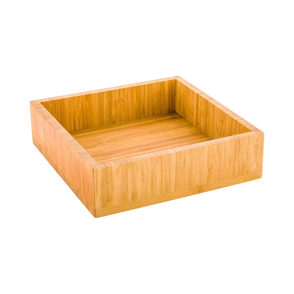 Nature Tek Square Natural Bamboo Small Tray - 10" x 10" x 2 3/4" - 1 count box