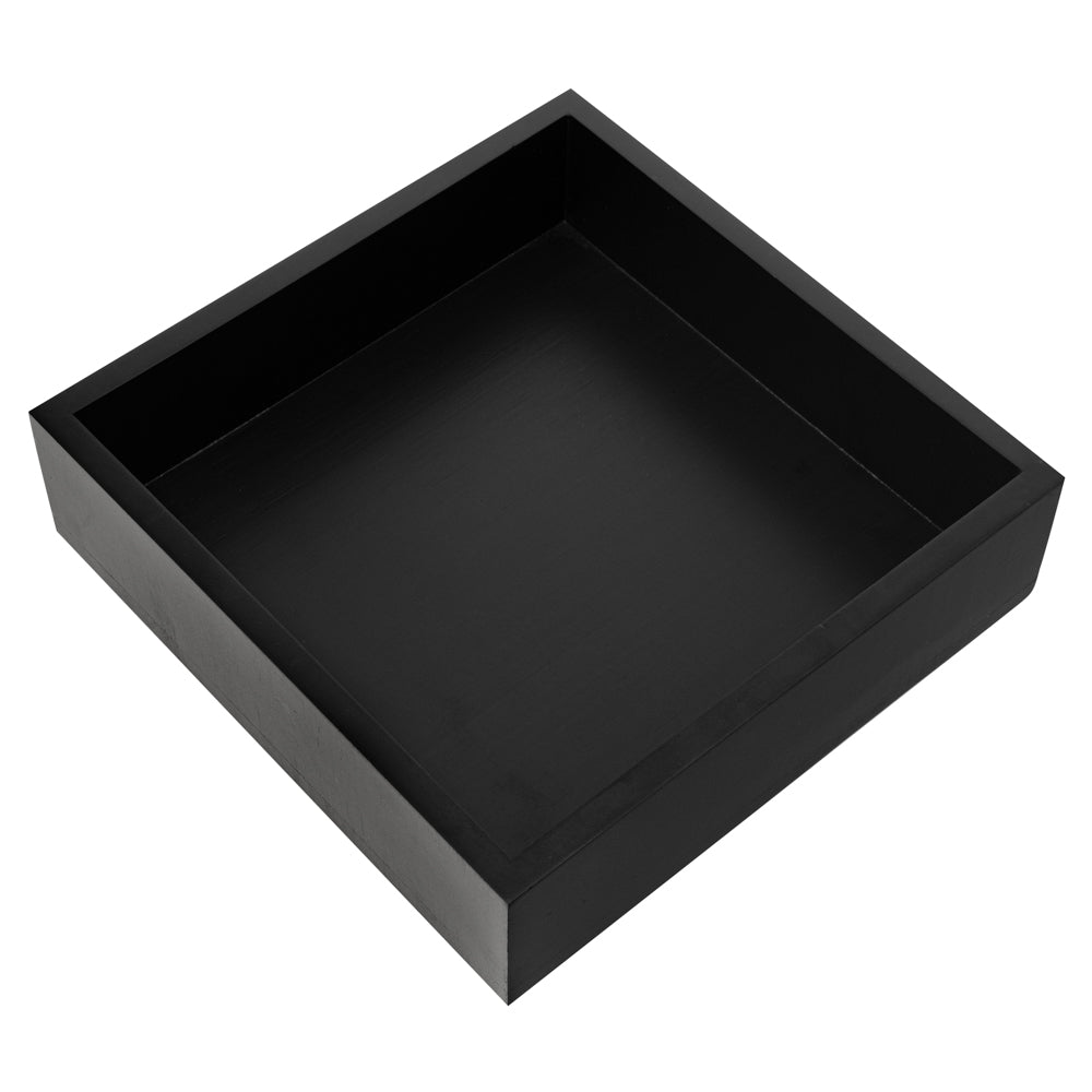 Nature Tek Square Black Bamboo Large Tray - 11 3/4" x 11 3/4" x 3 1/4" - 1 count box