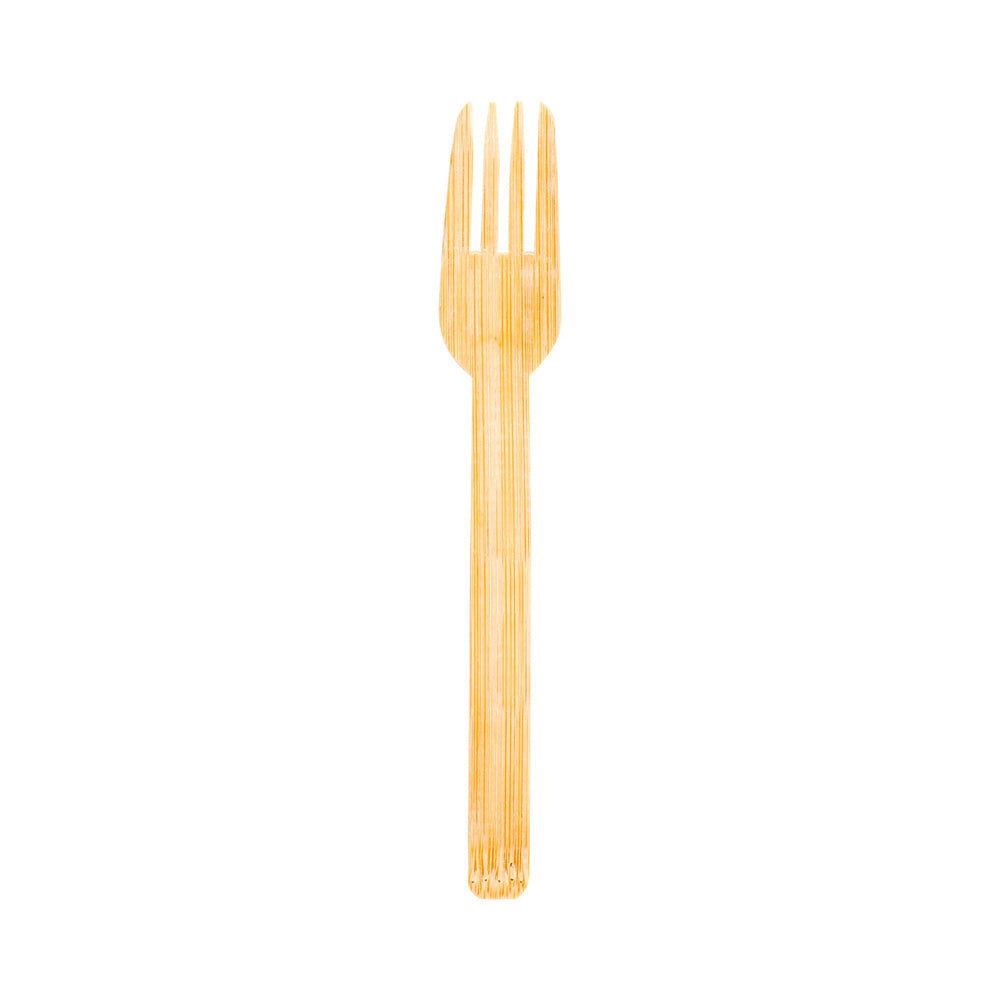 Bambuddha Natural Bamboo Disposable Fork - 6 3/4" x 1 1/4" x 3/4" - 500 count box