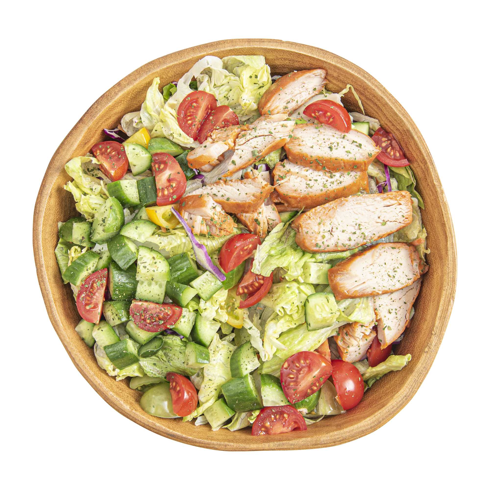 Nature Tek 64 oz Round Natural Wood Serving Bowl - 9 1/4" x 8 1/4" x 3 1/2" - 1 count box