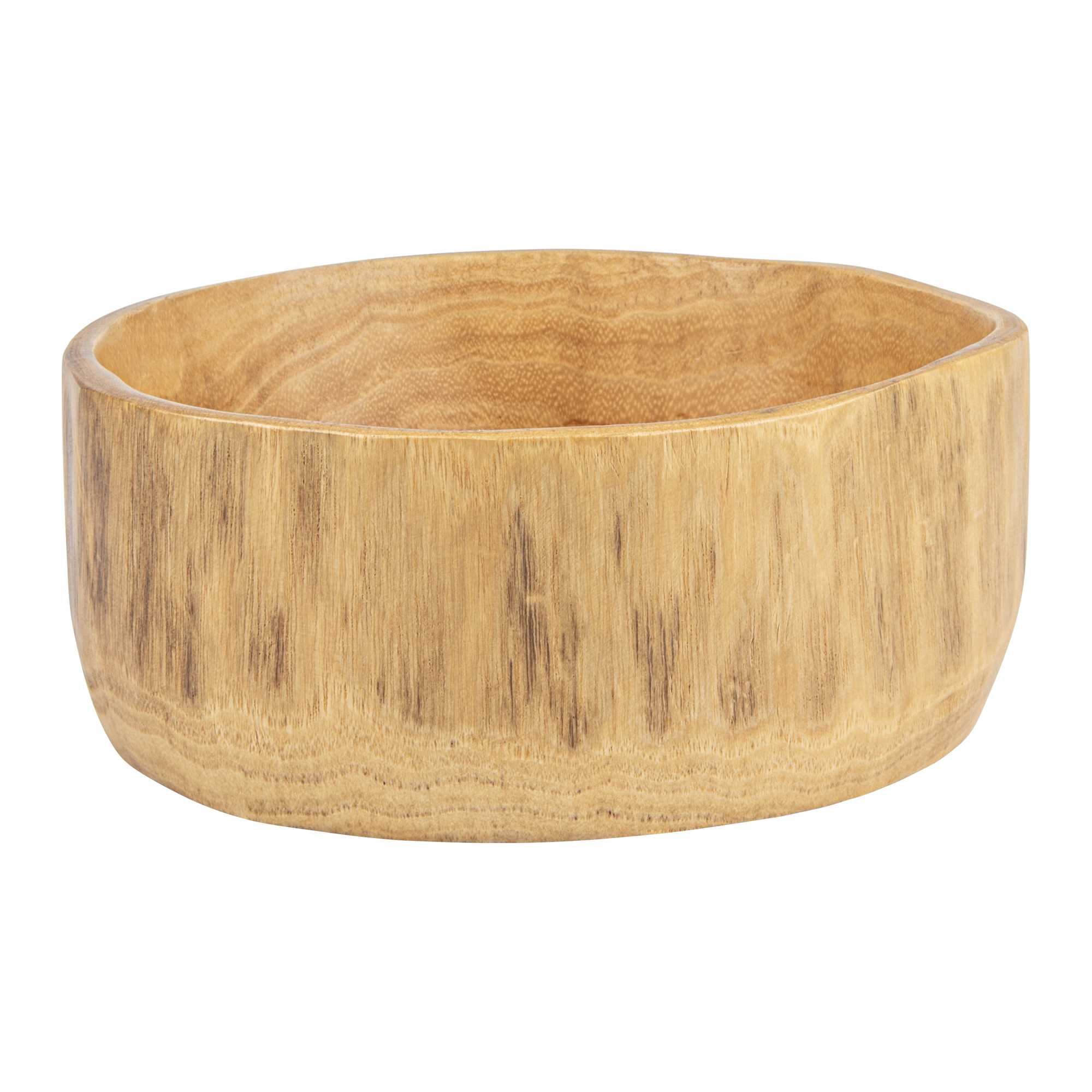 Nature Tek 64 oz Round Natural Wood Serving Bowl - 9 1/4" x 8 1/4" x 3 1/2" - 1 count box