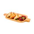 Nature Tek Oval Natural Wood Serving Tray - with Handles - 14 1/2" x 7 1/4" x 1" - 1 count box
