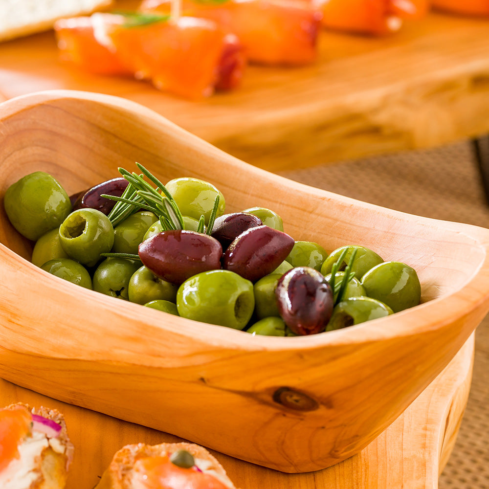 Nature Tek 13 oz Oval Natural Wood Serving Bowl - 7 1/2" x 4 1/4" x 2 3/4" - 1 count box