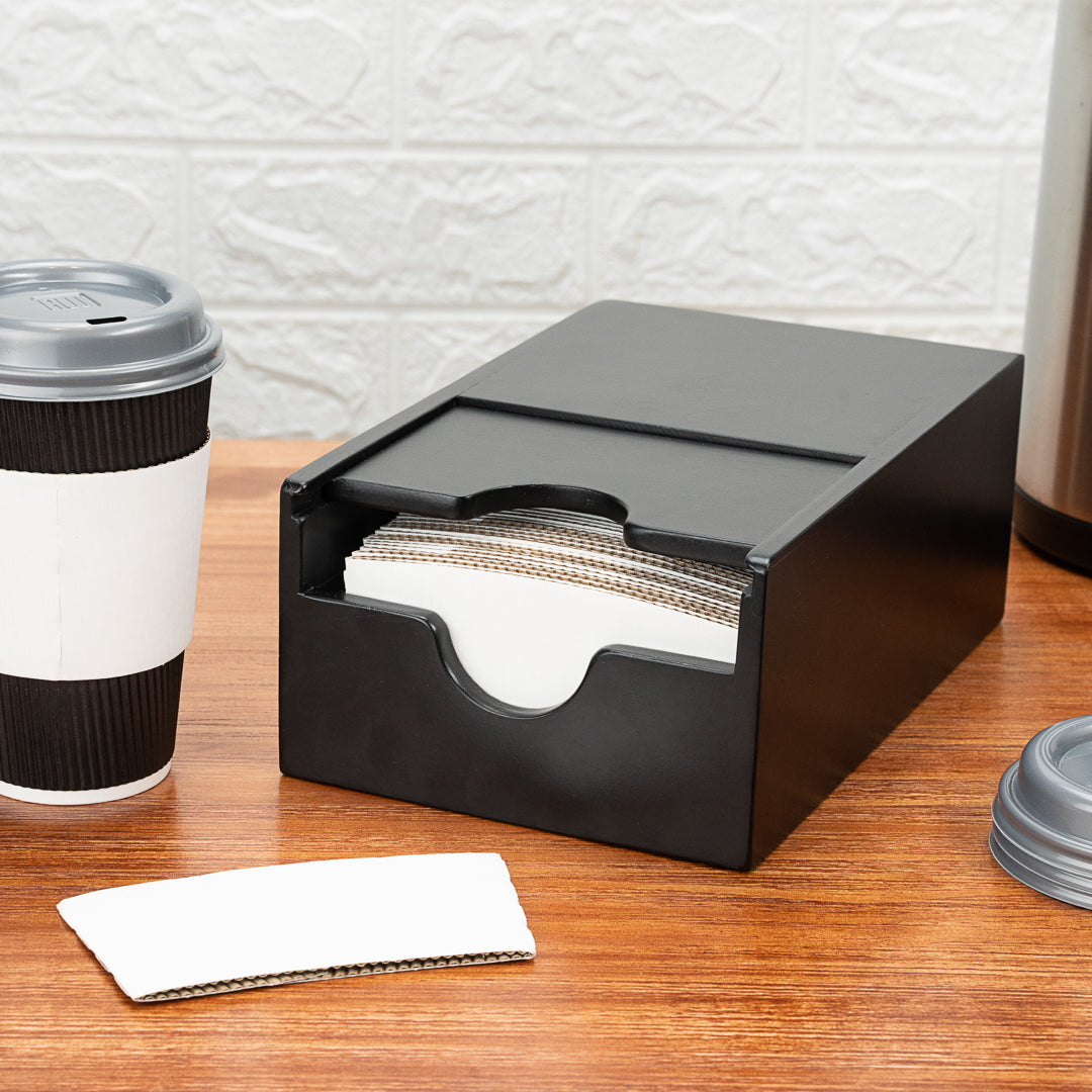 Restpresso Black Bamboo Coffee Cup Sleeve Holder - 9 1/2'' x 6'' x 3.75'' - 1 count box