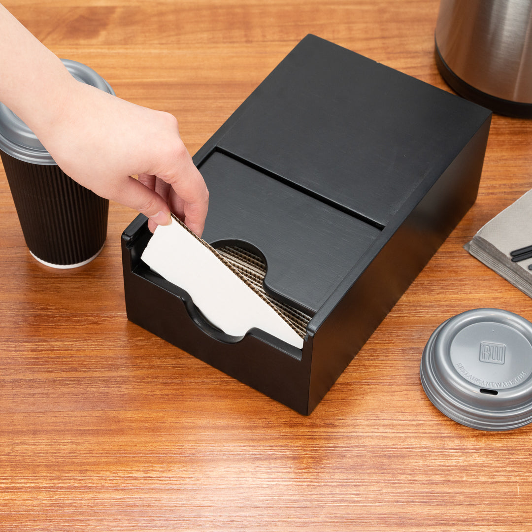 Restpresso Black Bamboo Coffee Cup Sleeve Holder - 9 1/2'' x 6'' x 3.75'' - 1 count box