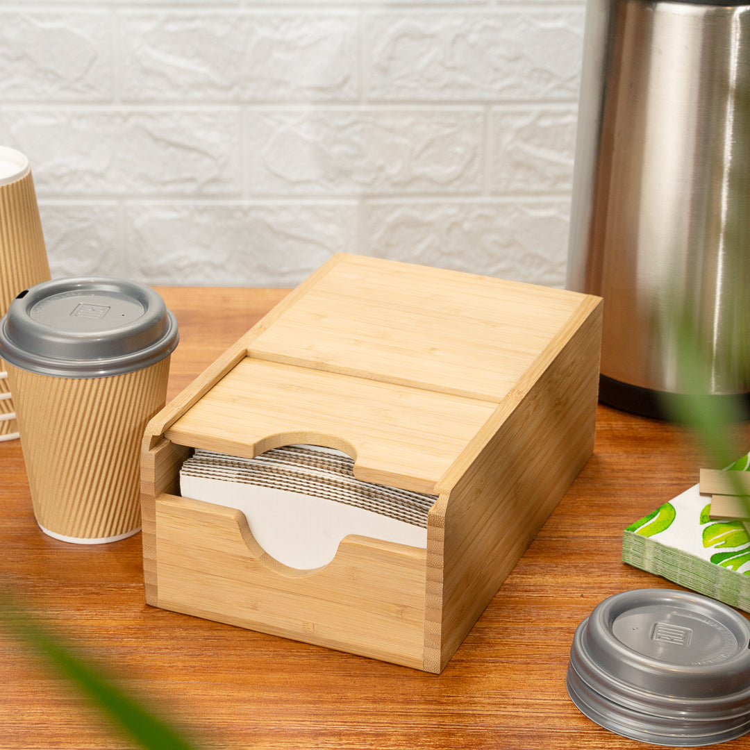 Restpresso Natural Bamboo Coffee Cup Sleeve Holder - 9 1/2'' x 6'' x 3.75'' - 1 count box
