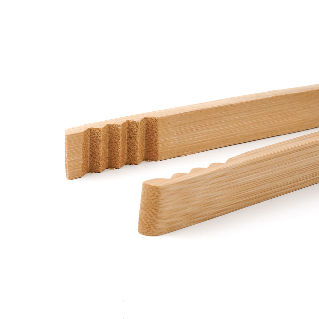 Bambuddha Natural Bamboo Ridged Tong - 7" - 10 count box